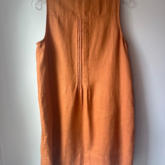 Quince Terracotta Button-Front Linen Dress - Picture 6 of 8
